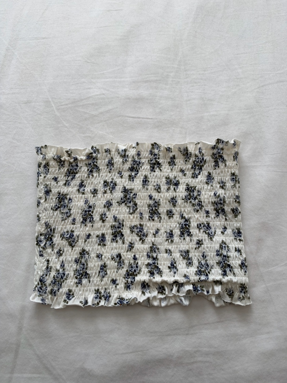 Women’s White Smocked Floral Shirt